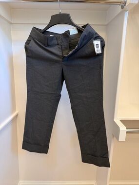 GAP Cropped Dress Pants Gray Stretch Trouser Cuffed Hem Women’s Size 1 NWT